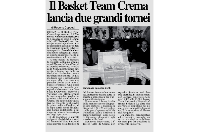 Articolo del 15/09/2001